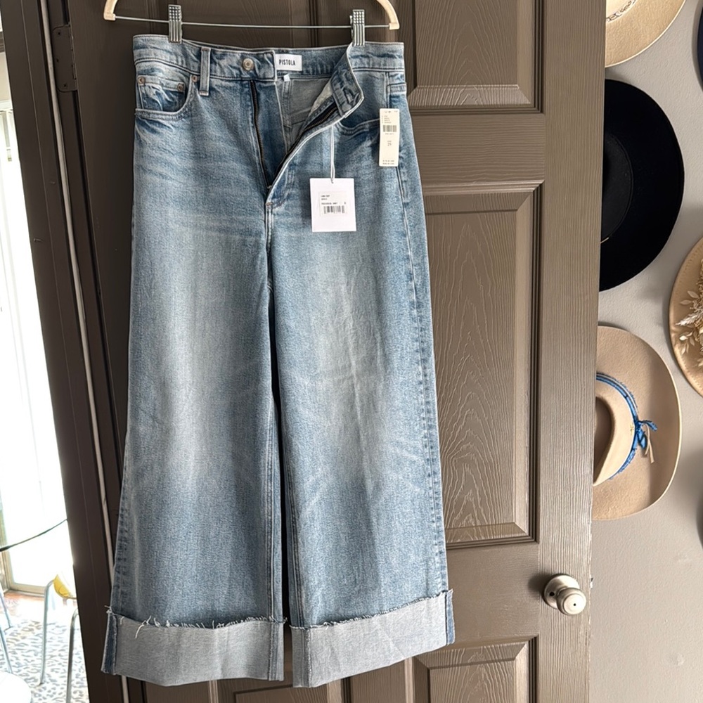 Pistola Lana Crop High Rise Ultra Wide Leg Jeans